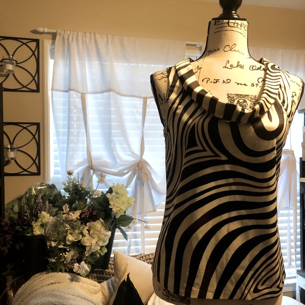 The Limited Sleeveless Zebra Striped Blouse SZ XS